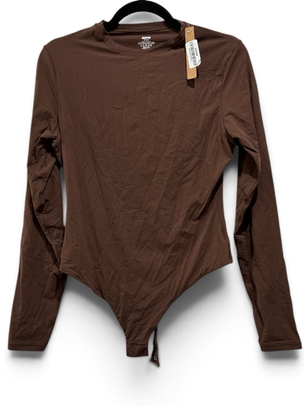 SKIMS Fits Everybody Long Sleeve Crew Neck Bodysuit Cocoa #709
